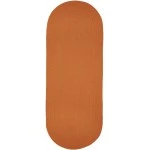 Rhody Solid Poly Mango S042 2 ft. X 4 ft. Oval Runner Braided Rug