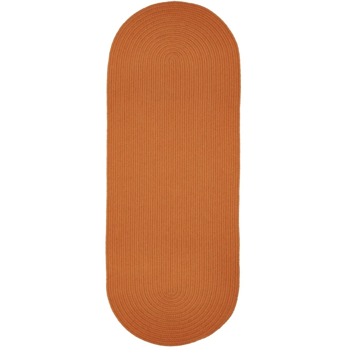 Rhody Solid Poly Mango S042 2 ft. X 4 ft. Oval Runner Rug