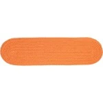 Rhody Solid Poly Mango S042 8 in. X 28 in. Stair Tread Set-of-13 Braided Rug