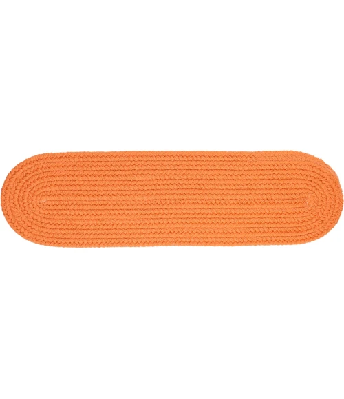 Rhody Solid Poly Mango S042 8 in. X 28 in. Stair Tread Set-of-13 Rug