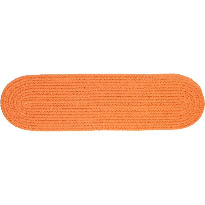 Rhody Solid Poly Mango S042 8 in. X 28 in. Stair Tread Set-of-13 Rug