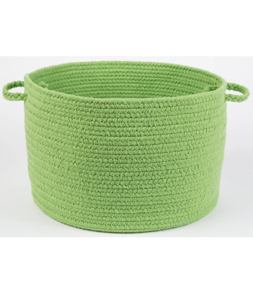 Rhody Solid Poly Key Lime S044 18 in. X 12 in. Basket Rug
