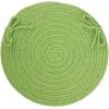 Rhody Solid Poly Key Lime S044 15 in. X 15 in. Chair Pad Braided Rug