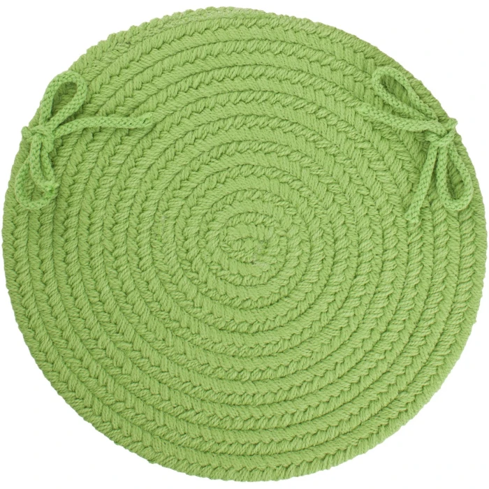 Rhody Solid Poly Key Lime S044 15 in. X 15 in. Chair Pad Rug