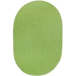 Rhody Solid Poly Key Lime S044 10 ft. X 13 ft. Oval Braided Rug