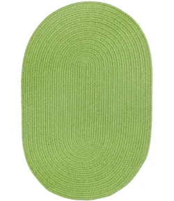 Rhody Solid Poly Key Lime S044 5 ft. X 8 ft. Oval Braided Rug