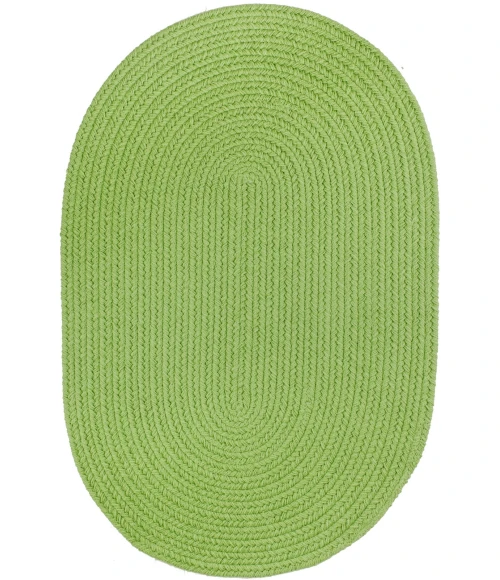 Rhody Solid Poly Key Lime S044 5 ft. X 8 ft. Oval Rug