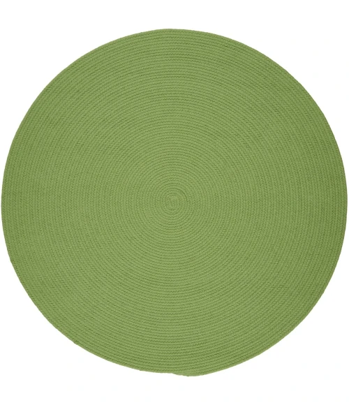Rhody Solid Poly Key Lime S044 4 ft. X 4 ft. Round Rug
