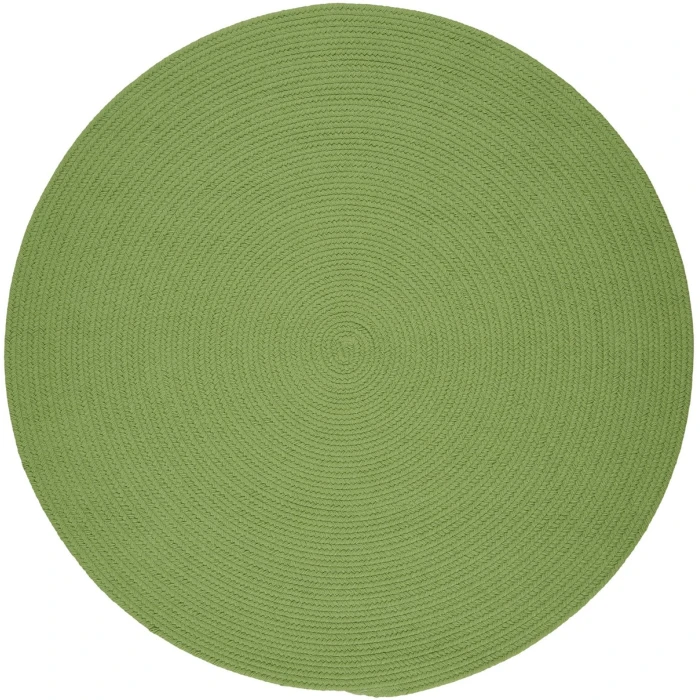 Rhody Solid Poly Key Lime S044 4 ft. X 4 ft. Round Rug