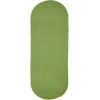 Rhody Solid Poly Key Lime S044 2 ft. X 4 ft. Oval Runner Braided Rug