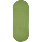 Rhody Solid Poly Key Lime S044 2 ft. X 4 ft. Oval Runner Braided Rug