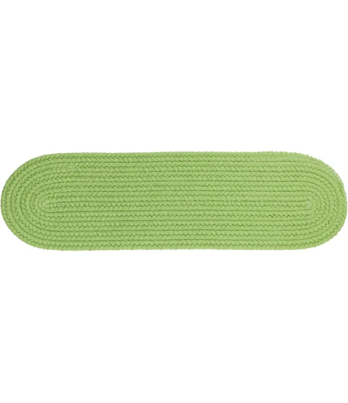 Rhody Solid Poly Key Lime S044 8 in. X 28 in. Stair Tread Set-of-13 Rug