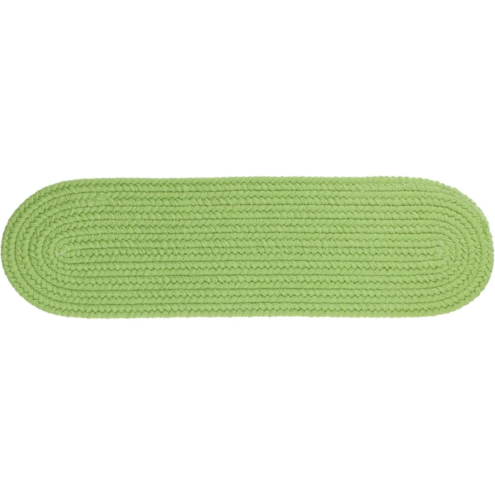 Rhody Solid Poly Key Lime S044 8 in. X 28 in. Stair Tread Rug