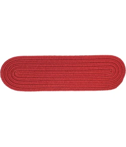 Rhody Solid Poly Brilliant Red S045 8 in. X 28 in. Stair Tread Set-of-13 Braided Rug