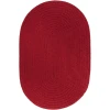Rhody Solid Poly Brilliant Red S045 5 ft. X 8 ft. Oval Braided Rug