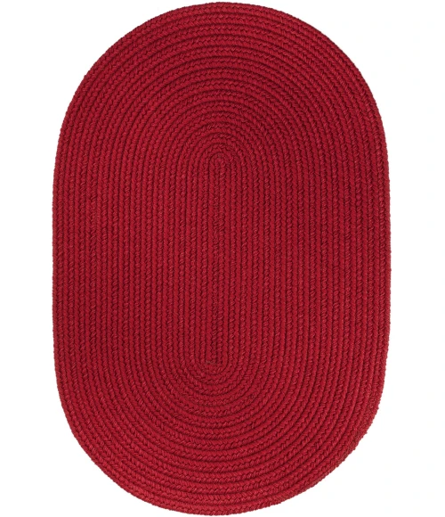 Rhody Solid Poly Brilliant Red S045 5 ft. X 8 ft. Oval Rug
