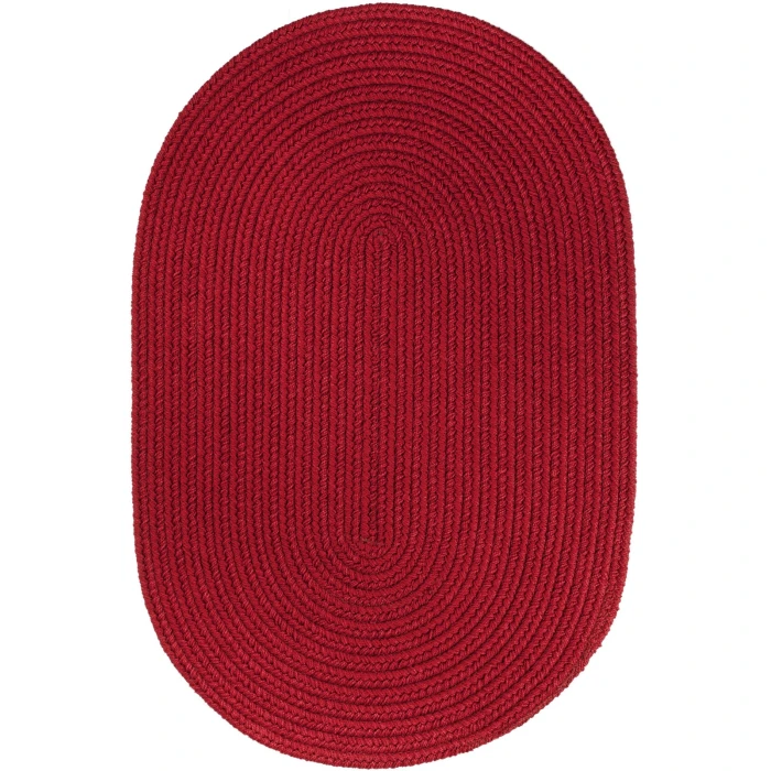 Rhody Solid Poly Brilliant Red S045 7 ft. X 9 ft. Oval Rug
