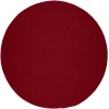 Rhody Solid Poly Brilliant Red S045 8 ft. X 8 ft. Round Braided Rug