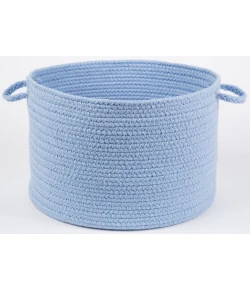 Rhody Solid Poly Hydrangea S046 18 in. X 12 in. Basket Braided Rug