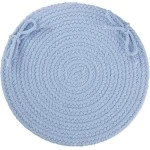 Rhody Solid Poly Hydrangea S046 15 in. X 15 in. Chair Pad Set-of-4 Braided Rug