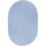 Rhody Solid Poly Hydrangea S046 10 ft. X 13 ft. Oval Braided Rug