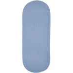 Rhody Solid Poly Hydrangea S046 2 ft. X 4 ft. Oval Runner Braided Rug