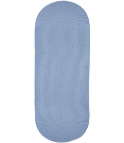 Rhody Solid Poly Hydrangea S046 2 ft. X 8 ft. Oval Runner Braided Rug