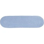 Rhody Solid Poly Hydrangea S046 8 in. X 28 in. Stair Tread Set-of-13 Braided Rug