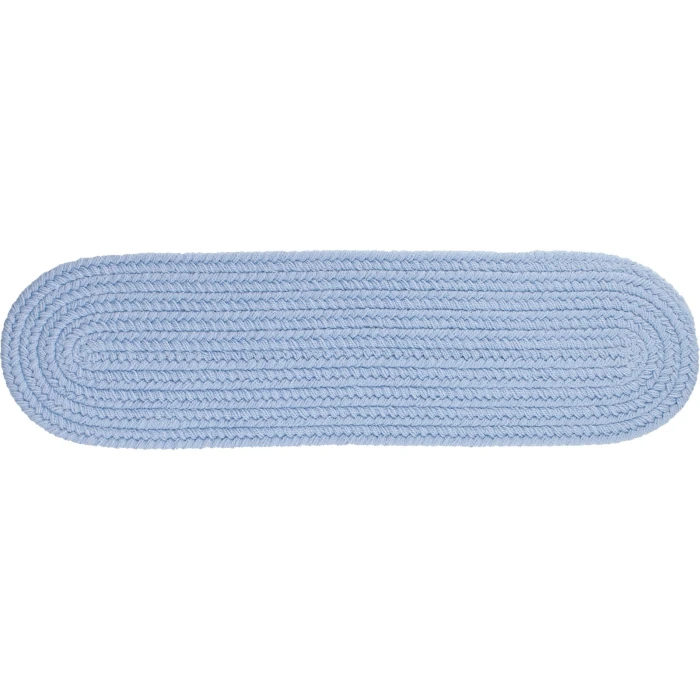Rhody Solid Poly Hydrangea S046 8 in. X 28 in. Stair Tread Set-of-13 Rug