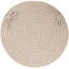 Rhody Solid Poly Pumice S049 15 in. X 15 in. Chair Pad Braided Rug