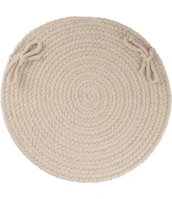 Rhody Solid Poly Pumice S049 15 in. X 15 in. Chair Pad Braided Rug