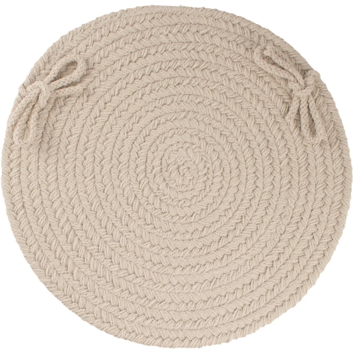 Rhody Solid Poly Pumice S049 15 in. X 15 in. Chair Pad Set-of-4 Rug