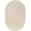 Rhody Solid Poly Pumice S049 10 ft. X 13 ft. Oval Braided Rug