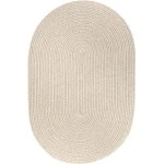 Rhody Solid Poly Pumice S049 10 ft. X 13 ft. Oval Braided Rug