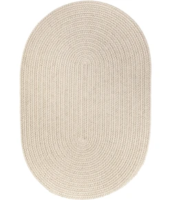 Rhody Solid Poly Pumice S049 2 ft. X 3 ft. Oval Braided Rug