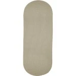 Rhody Solid Poly Pumice S049 2 ft. X 8 ft. Oval Runner Braided Rug