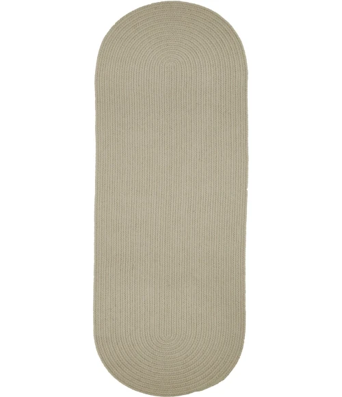 Rhody Solid Poly Pumice S049 2 ft. X 6 ft. Oval Runner Rug