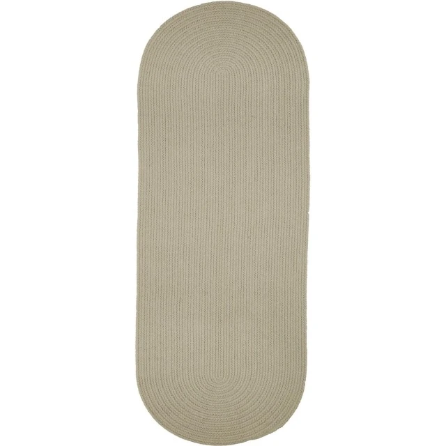 Rhody Solid Poly Pumice S049 2 ft. X 4 ft. Oval Runner Rug