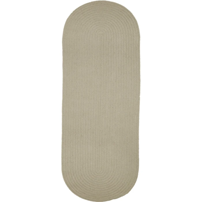 Rhody Solid Poly Pumice S049 2 ft. X 8 ft. Oval Runner Rug