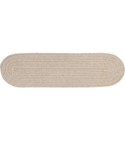 Rhody Solid Poly Pumice S049 8 in. X 28 in. Stair Tread Set-of-13 Braided Rug