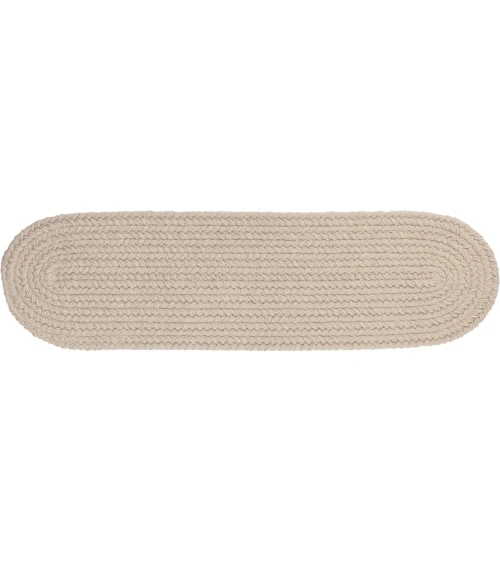 Rhody Solid Poly Pumice S049 8 in. X 28 in. Stair Tread Set-of-13 Rug