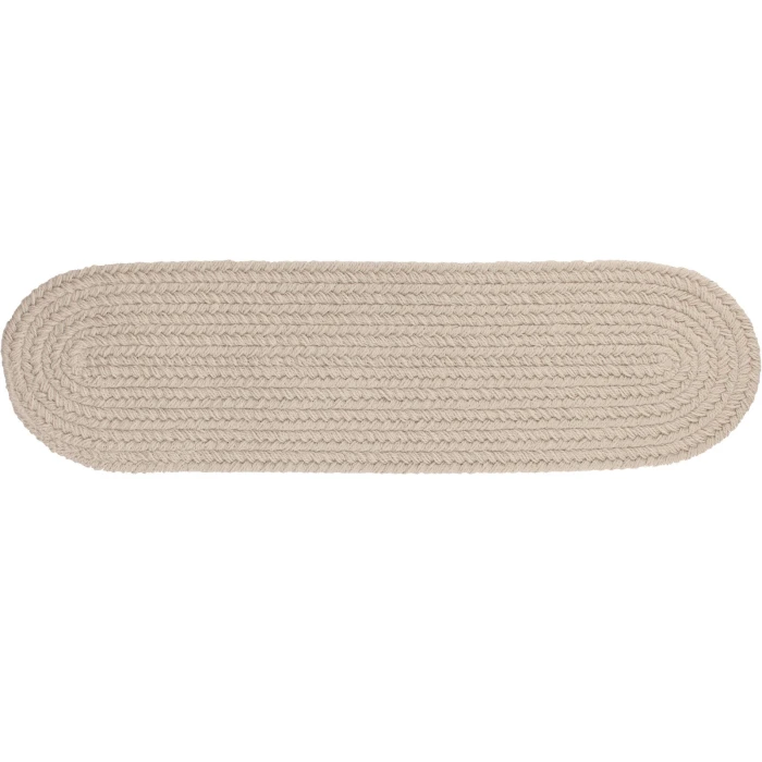 Rhody Solid Poly Pumice S049 8 in. X 28 in. Stair Tread Rug