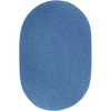 Rhody Solid Poly French Blue S052 5 ft. X 8 ft. Oval Braided Rug