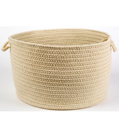 Rhody Solid Wool Sand S100 18 in. X 12 in. Basket Rug