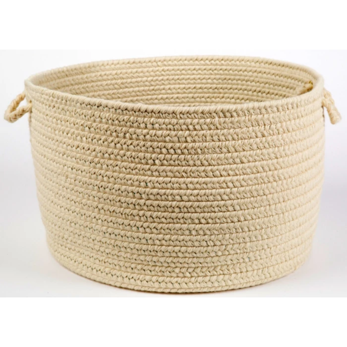 Rhody Solid Wool Sand S100 18 in. X 12 in. Basket Rug