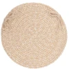 Rhody Solid Wool Sand S100 15 in. X 15 in. Chair Pad Braided Rug