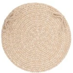 Rhody Solid Wool Sand S100 15 in. X 15 in. Chair Pad Set-of-4 Braided Rug