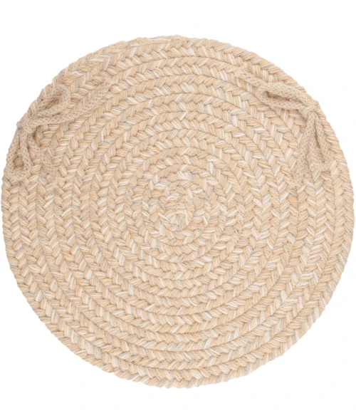 Rhody Solid Wool Sand S100 15 in. X 15 in. Chair Pad Rug