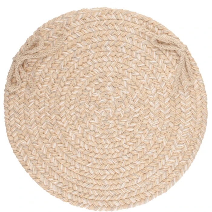 Rhody Solid Wool Sand S100 15 in. X 15 in. Chair Pad Set-of-4 Rug