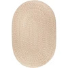 Rhody Solid Wool Sand S100 3 ft. X 5 ft. Oval Braided Rug